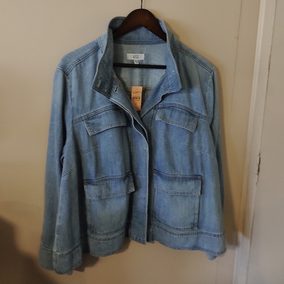 LOFT Plus Swing Denim Utility Jacket - Picture 3 of 11